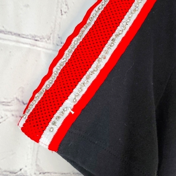 2018 Victoria's Secret PINK Sequin Rhinestone Black Red Tee Tshirt Size Small - Picture 6 of 14